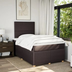 Κρεβάτι Boxspring με Στρώμα Σκούρο Καφέ 120x190 εκ Υφασμάτινο 3294291