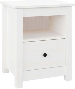 vidaXL Κομοδίνα 2 τεμ. Λευκά 40x35x49 εκ. από Μασίφ Ξύλο Πεύκου