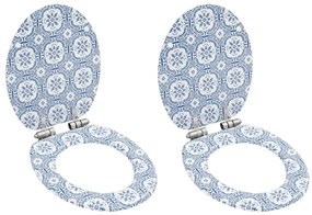 vidaXL Καλύμματα Λεκάνης με Soft Close 2 τεμ. Σχέδιο Πορσελάνη από MDF