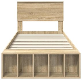 vidaXL Σκελετός Κρεβατιού Δρύς Sonoma 75 x 190 cm Επεξεργασμένο ξύλο