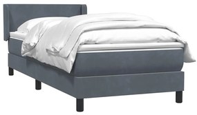 vidaXL Κρεβάτι Boxspring με Στρώμα Σκούρο Γκρι 80x220 εκ. Βελούδινο