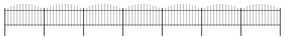 vidaXL Κάγκελα Περίφραξης με Λόγχες Μαύρα (1,25-1,5)x11,9 μ. Ατσάλινα