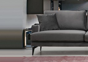 Τριθέσιος Καναπές Γκρι GIGAS 205x90x88