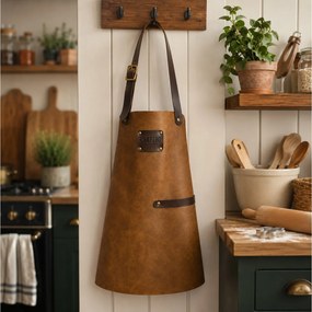 ΣΥΛΛΟΓΉ CHEF ΕSSENTIALS SMOOTH LEATHER KIDS APRON CAMEL DOXX AMSTERDAM