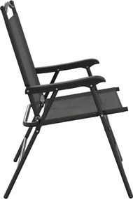 vidaXL Πτυσσόμενες καρέκλες 4 τεμ. Melange Grey Steel και Textilene