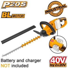 Μπορντουροψάλιδο 2x20V Li-Ion Κίτρινο Χωρίς Μπαταρία CHTLI40028 INGCO CHTLI40028