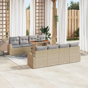 vidaXL Σετ Καναπέ Κήπου 7 pcs μπεζ και ανοιχτό γκρι 100 x 55 x 73 εκ