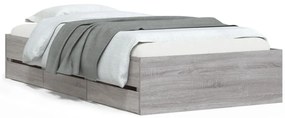 vidaXL Πλαίσιο Κρεβατιού με Συρτάρια Γκρι Sonoma 75x190 εκ. Επεξ. Ξύλο