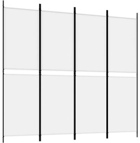 vidaXL Διαχωριστικό Δωματίου με 4 Πάνελ Λευκό 200x180 εκ. από Ύφασμα