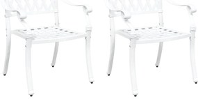 vidaXL Καρέκλα Κήπου 2 pcs Λευκό 55 x 56.5 x 91εκ Αλουμίνιο