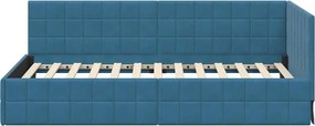 vidaXL Κρεβάτι Γωνίας Μπλε 100 x 200 cm Βελούδο