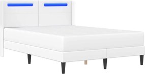 vidaXL Σκελετός κρεβατιού με στρώμα Λευκό 120 x 200 cm Τεχνητό Δέρμα
