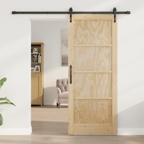 vidaXL Πυλωτή Πόρτα  με Σετ Εξαρτημάτων 83x202 εκ. Συμπαγές Ξύλο Πεύκου