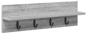 vidaXL Τοίχου Κρεμάστρα με ράφι Γκρι sonoma 60 x 10.5 x 18 εκ