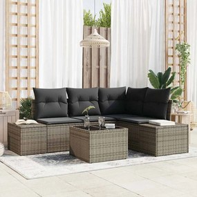 vidaXL Σετ Καναπέ Κήπου 5 pcs Γκρι Πολυ ράταν