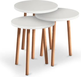 Βοηθητικά τραπεζάκια Roma Megapap χρώμα λευκό