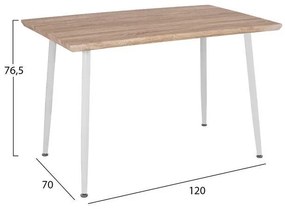 Σετ τραπεζαρίας C11026.01 5τμχ. με Τραπέζι Sonama 120x70x76.5εκ. &amp; Καρέκλες Μεταλλικές Λευκές