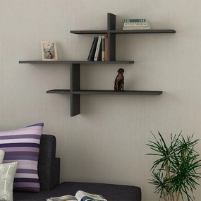 ΡΑΦΙΕΡΑ ΤΟΙΧΟΥ LEO MEGAPAP ΧΡΩΜΑ ΑΝΘΡΑΚΙ 123X22X80ΕΚ.