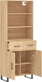 vidaXL Ντουλάπι Sonoma δρυς 69,5 x 34 x 180 εκ. από Επεξεργασμένο Ξύλο