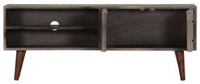 vidaXL Έπιπλο Τηλεόρασης Γκρι 130x30x46 εκ. Μασίφ Ακατέργ. Ξύλο Μάνγκο