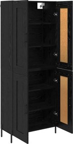 vidaXL Highboard 2 pcs Μαύρη Οξυά Επεξεργασμένο ξύλο