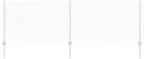vidaXL Φράχτης με Στήλες. Ασημί 0.8 x 10 m Ατσάλι