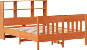 vidaXL Σκελετός Κρεβ. Χωρίς Στρώμα Καφέ Κεριού 135x190 εκ Μασίφ Πεύκο