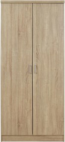 Ντουλάπα ρούχων δίφυλλη REAL χρώμα sonoma 80x42.5x180.5