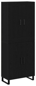vidaXL Υψηλό έπιπλο Μαύρης Δρυός 69.5x34x180 εκ Μηχανικά κατασκευασμένο ξύλο