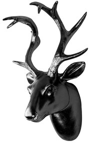 Διακοσμητικό Τοίχου Bust Of Deer 565TNL1192 26x17x38cm Black Wallity Πολυέστερ