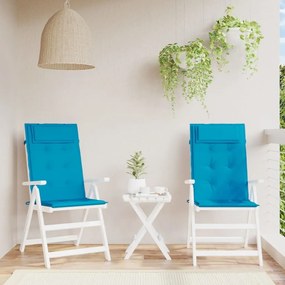 Μαξιλάρια Καρέκλας με Πλάτη 2 τεμ. Γαλάζια από Ύφασμα Oxford - Μπλε