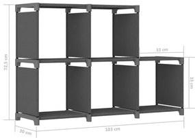 Ραφιέρα με 5 Κύβους Γκρι 103 x 30 x 72,5 εκ. Υφασμάτινη - Γκρι