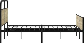 vidaXL Σκελετός Κρεβ. Χωρίς Στρώμα Sonoma Δρυς 150x200 εκ. Μεταλλικό