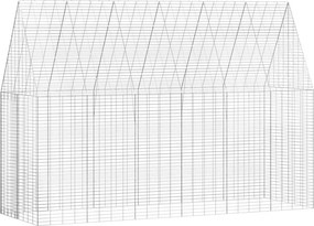 vidaXL Κλουβί Κουνελιού Ασημί 300 x 100 x 210 εκ.