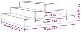 Ζαρντινιέρα 80 x 80 x 27 εκ. από Μασίφ Ξύλο Ψευδοτσούγκας - Καφέ