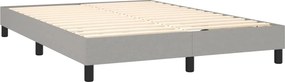 vidaXL Κρεβάτι Boxspring με Στρώμα Ανοιχτό Γκρι 140x200 εκ. Υφασμάτινο