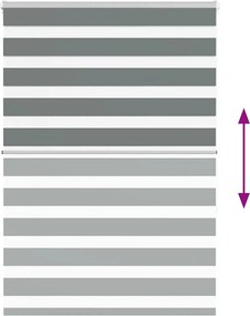 vidaXL Ζέβρα τυφλή Σκούρο Γκρι Πλάτος υφάσματος 125,9 εκ. Πολυεστέρας