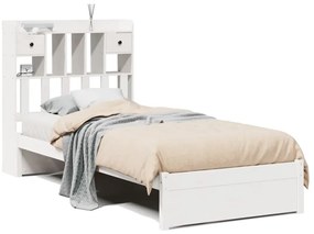 vidaXL Κρεβάτι Βιβλιοθήκη Χωρίς Στρώμα 90x200 εκ Μασίφ Ξύλο Πεύκου