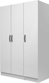 Ντουλάπα ρούχων Vivian Megapap τρίφυλλη χρώμα λευκό 120x51,8x181εκ.