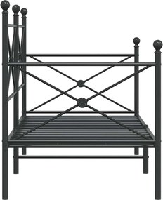 vidaXL Κρεβάτι ημέρας χωρίς στρώμα Μαύρο 90x200 cm Ατσάλι