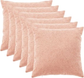 vidaXL Κάλυμμα Μαξιλαριού 6 pcs HEERLEN Ροζ 55 x 55 εκ Μπουκλέ