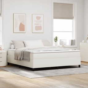 vidaXL Κρεβάτι Box Spring Κρεμ Σούπερ Κινγκ Με Καπιτονέ Ύφασμα