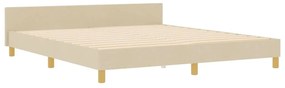 vidaXL Σκελετός Κρεβατιού με κεφαλάρι Κρεμ 180 x 200 cm ύφασμα