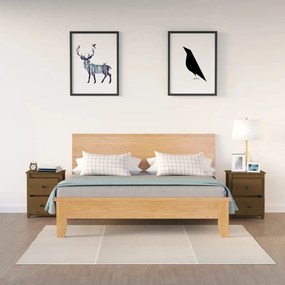 vidaXL Κομοδίνα 2 τεμ. Μελί 50 x 35 x 61,5 εκ. από Μασίφ Ξύλο Πεύκου
