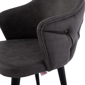 Καρέκλα THERESA Ξύλινα πόδια και Ύφασμα Nubuck Γκρί 56x60x84Υ εκ. 56x60x84 εκ.
