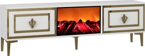 Stewehome Έπιπλο τηλεόρασης με εστία και ντουλάπι 150x30x41 cm