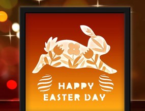 Σετ των 2 Intra απο ξύλο plywood  Χρώμα wenge 3mm-4mm πάχος - Ημέρα του Πάσχα Δίασταση 20x20 cm INTRAFABR-105405074