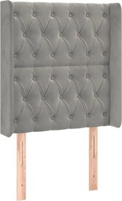 vidaXL Κρεβάτι Boxspring με Στρώμα &amp; LED Αν.Γκρι 80x200 εκ. Βελούδινο