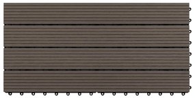 vidaXL Πλακάκια Deck 6 τεμ. Σκούρο Καφέ 60 x 30 εκ. 1,08 μ² από WPC