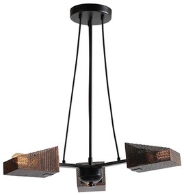 Τρίφωτο Φωτιστικό Οροφής EG166123PBC Copper & Black Metal